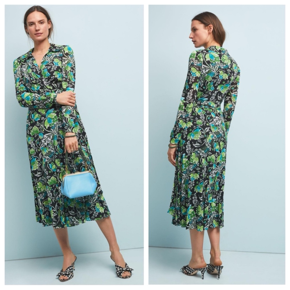 NWT DVF Phoenix Midi Wrap Dress XS